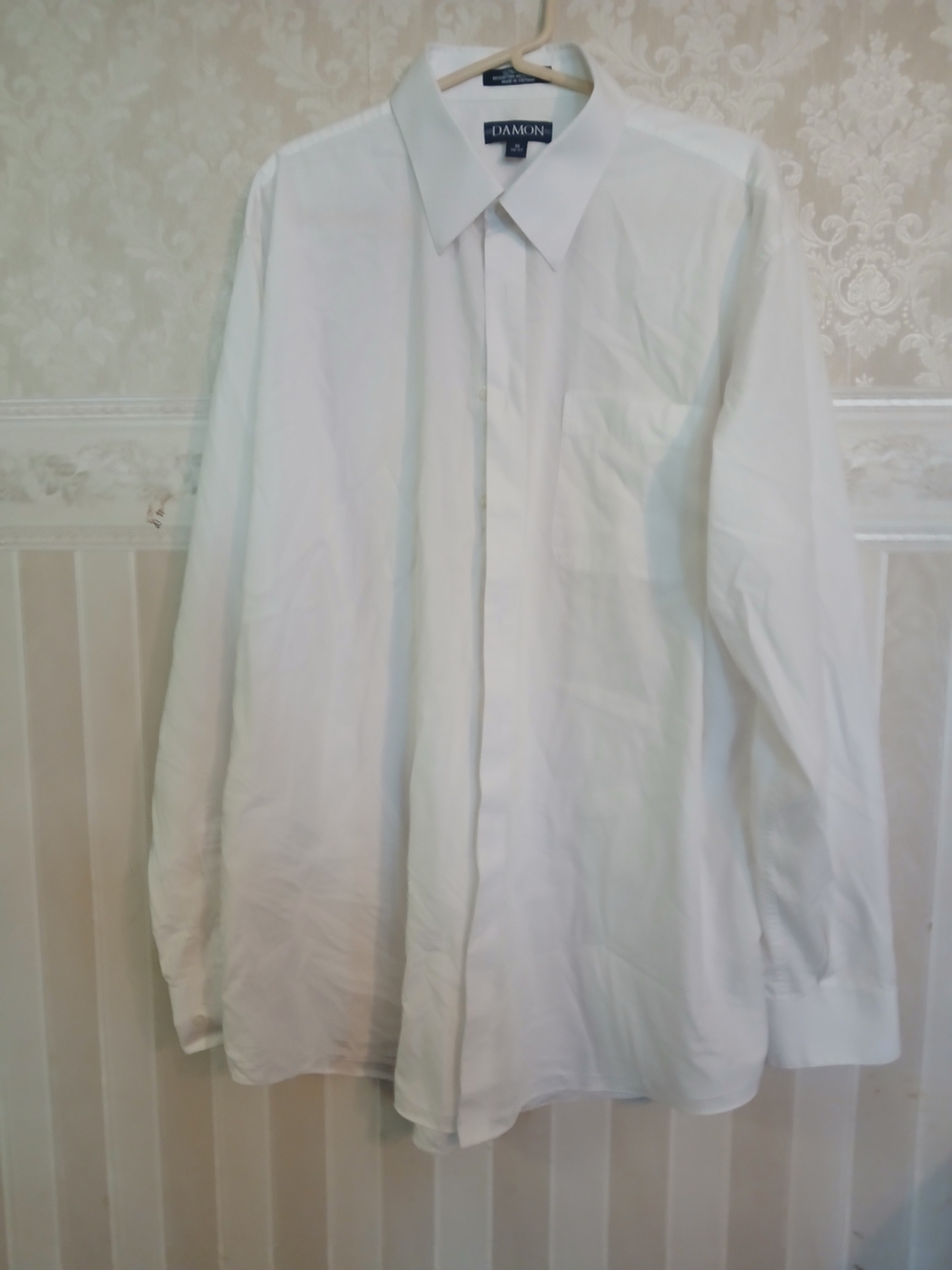 Damon White Long-Sleeve Dress Shirt - Classic Point Collar